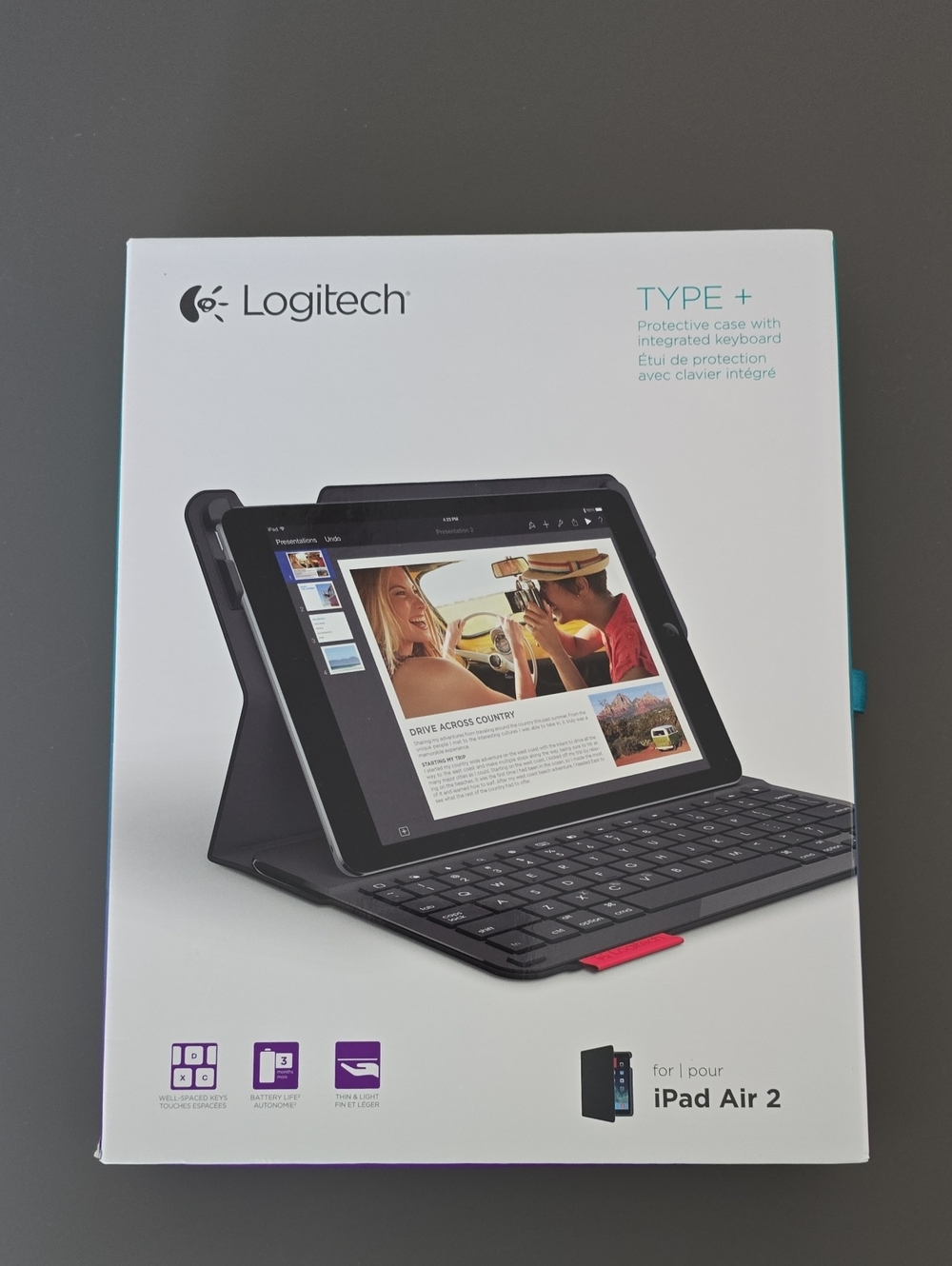 Logitech 920-006912 Type+ Case with Integrated Keyboard for iPad Air 2 - Black